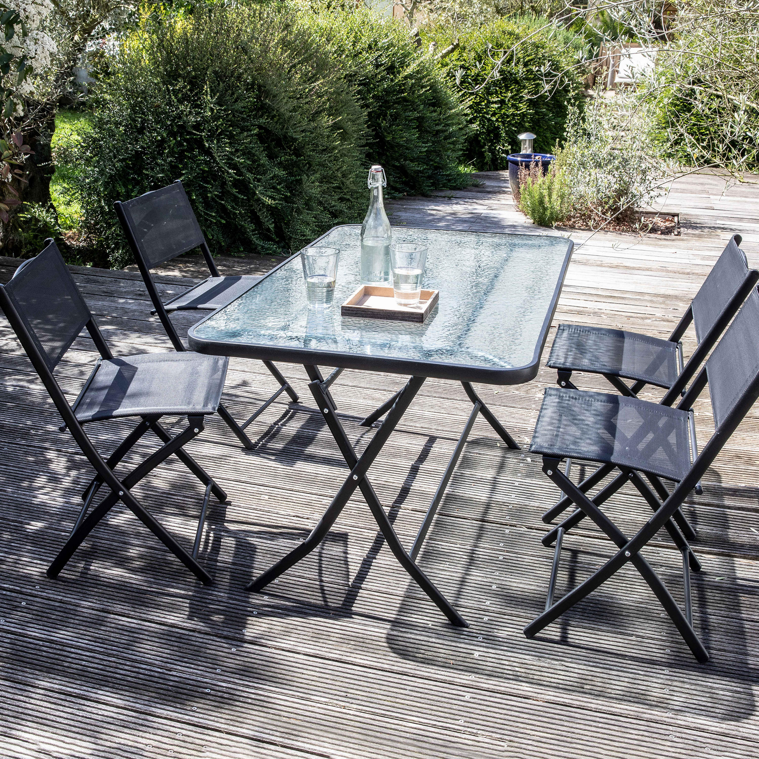 GARTENSET, Schwarz - Schwarz, Metall - Oviala