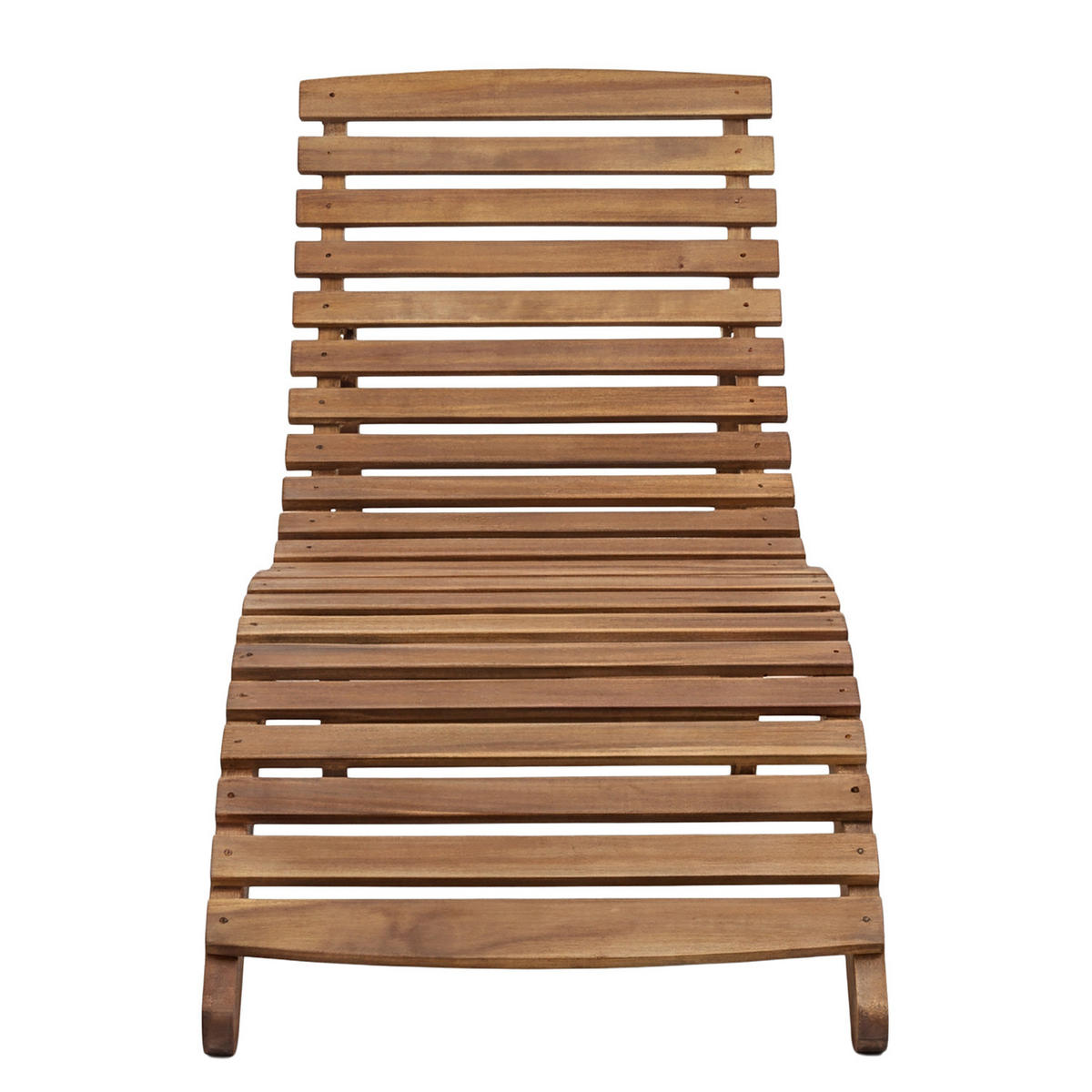 GARTENLIEGE - Akazie massiv / Webstoff - Anthrazit, Holz/Textil (54/55/168cm) - home24