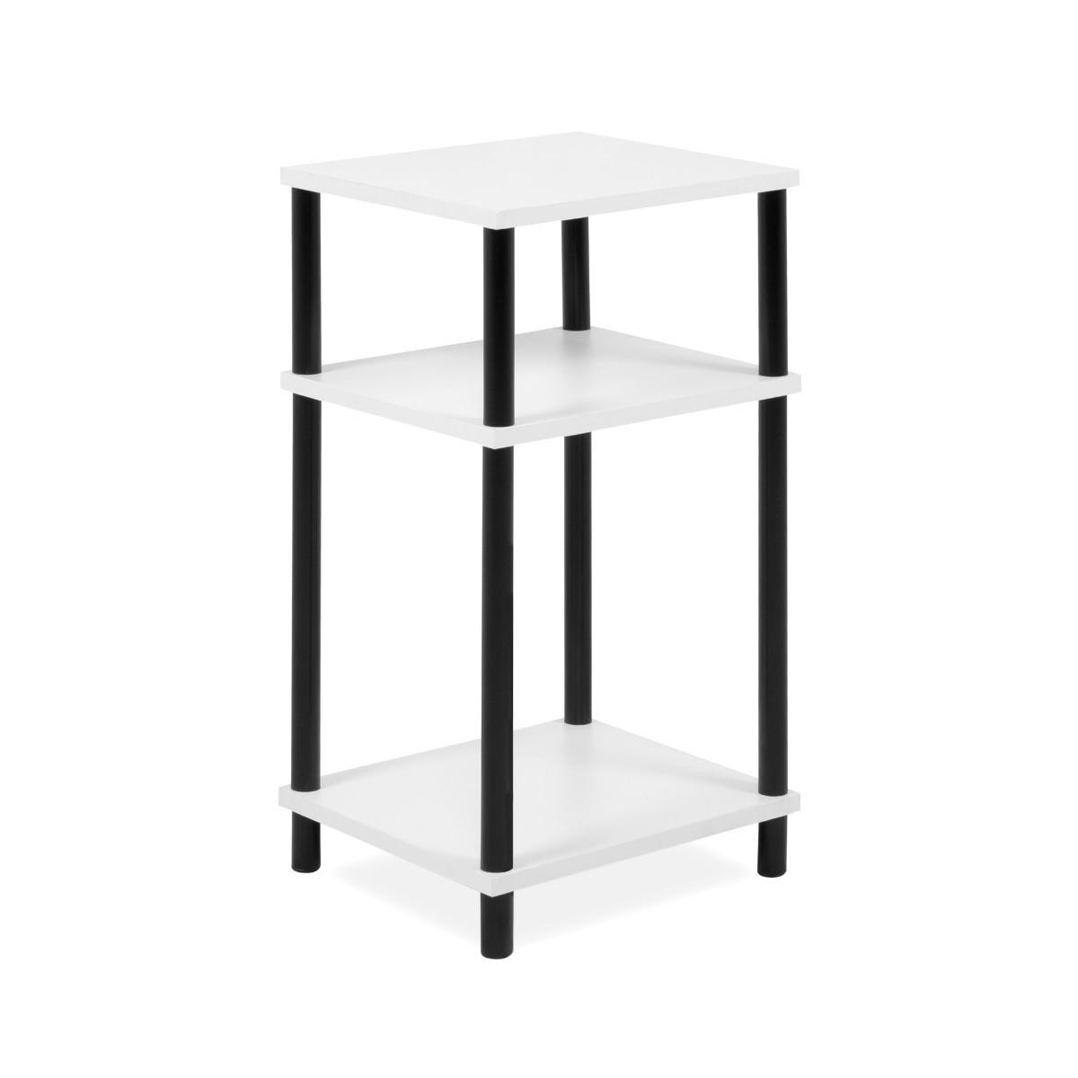 BEISTELLTISCH mit 2 offenen Nischen 30/34/60 cm - Schwarz/Weiß, Holzwerkstoff (35.5/30/60cm) - Calicosy