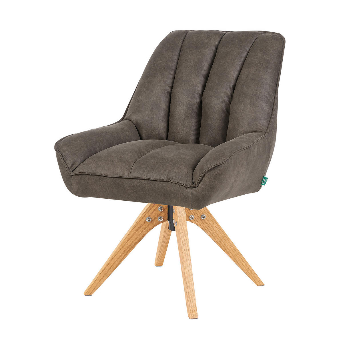 DREHSTUHL Mika-Lio 2er-Set - Honigeiche/Taupe, Eichenholz/Holz (60/88/68cm) - DUBI Möbel