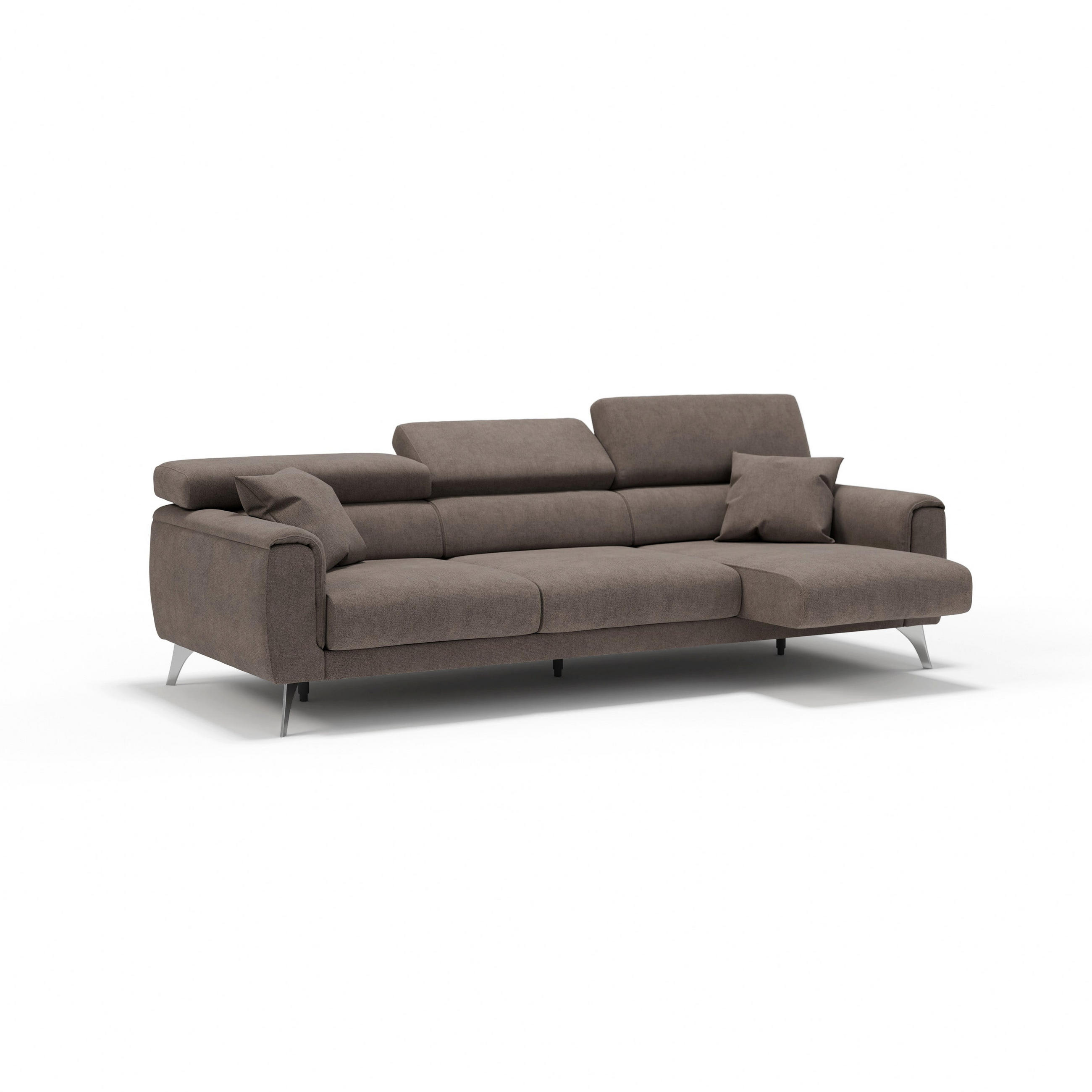 Divani.store Linearsofa Braun 244x73x102 cm