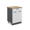 KÜCHENUNTERSCHRANK Fame-Line Weiß Landhaus 60 cm mit Schublade AP Eiche - Anthrazit/Creme, Holzwerkstoff (60/82/60cm) - Vicco