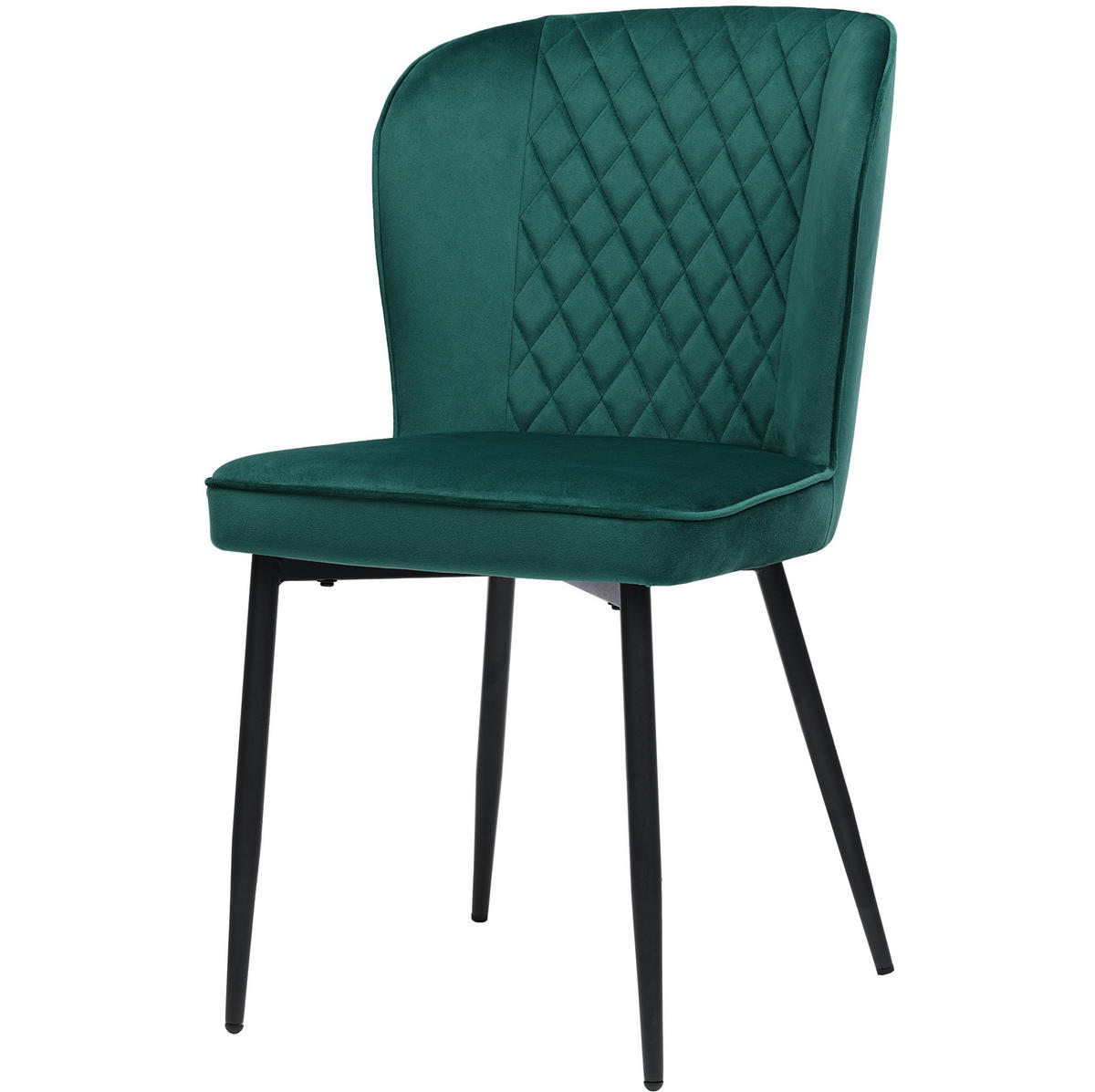 ESSZIMMERSTUHL ergonomisch Samt Grün 6er-Set - Grün, Metall (43/86/47.2cm) - Meubliv