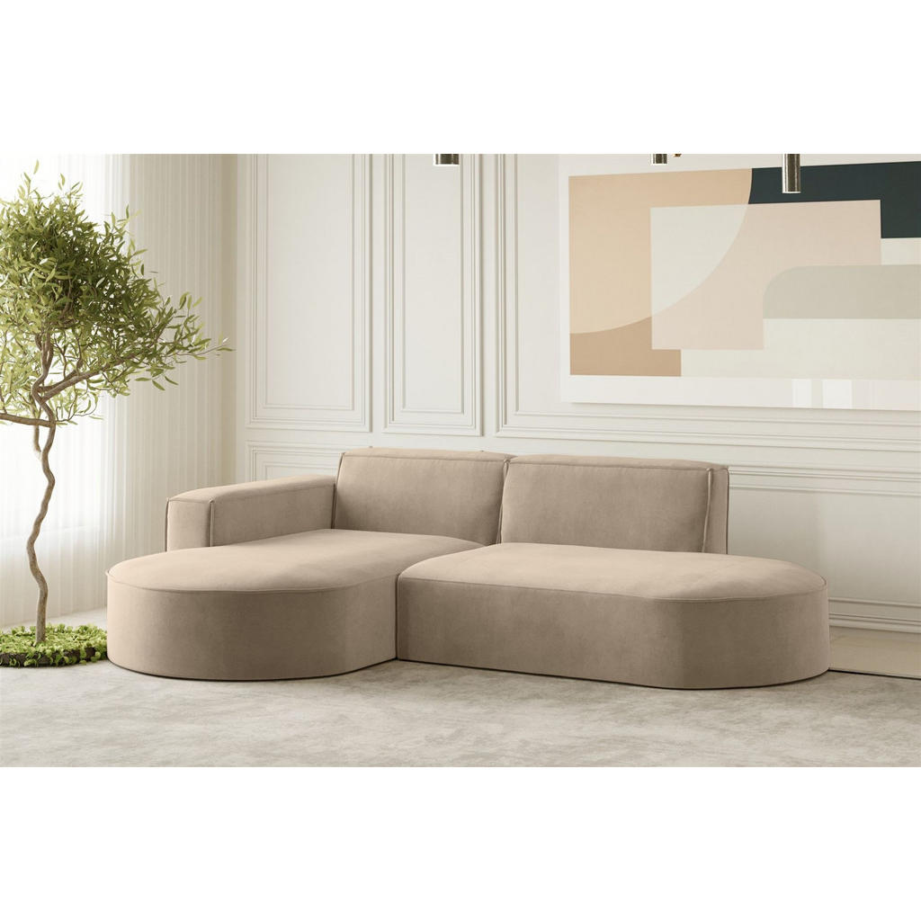 Thumbnail - Fun Möbel Ecksofa, Beige, Textil, Ottomane links, 236x165 cm, Wohnzimmer, Sofas & Couches, Wohnlandschaften, Ecksofas