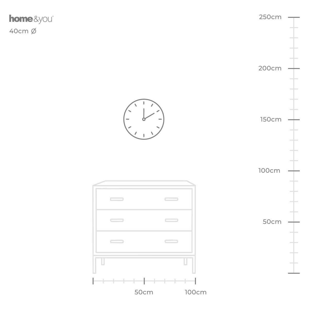 WANDUHR Eroma 40x40cm, Schwarz - Schwarz, Metall (40/6/40cm) - home&you