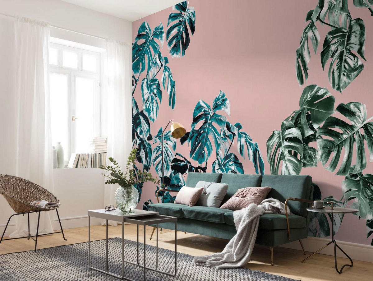 FOTOTAPETE Dschungel 400 x 250 cm - Pink, Papier (400/250cm) - Sanders & Sanders