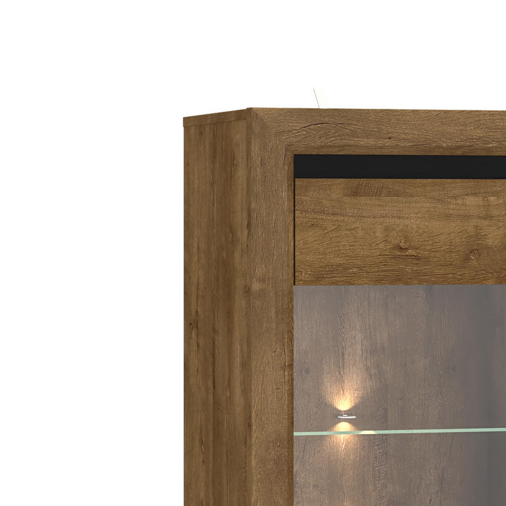 Thumbnail - Feldmann-Wohnen Vitrine, Braun, Holz, 4 Fächer, Rechteckig, 55x200x43 cm, Wohnzimmer, Wohnwände, Vitrinenschränke