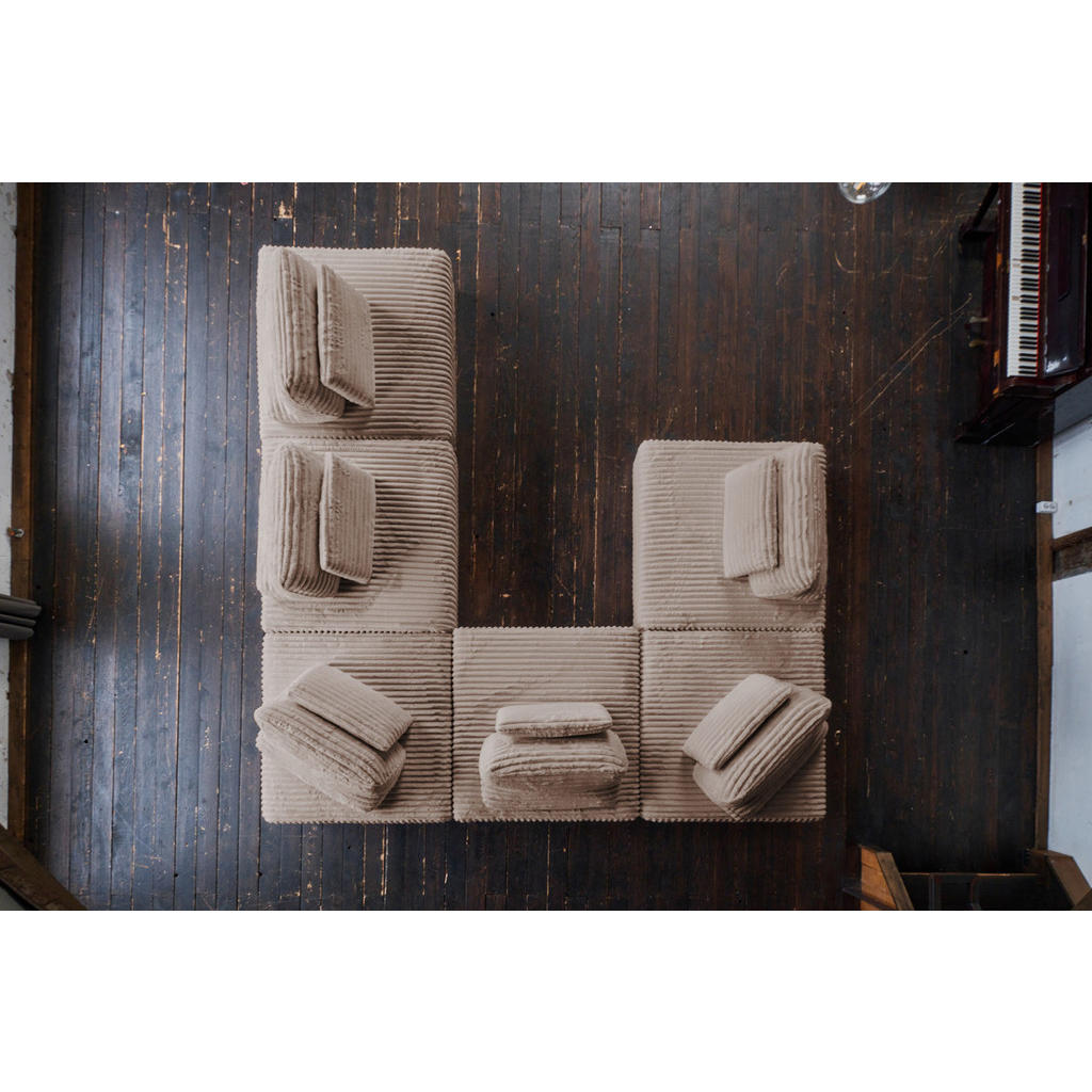 Thumbnail - Kawola Modulsofa, Taupe, Textil, Echtholz, 4-Sitzer, Füllung: Schaumstoff, 333x84x333 cm, Wohnzimmer, Sofas & Couches, S...