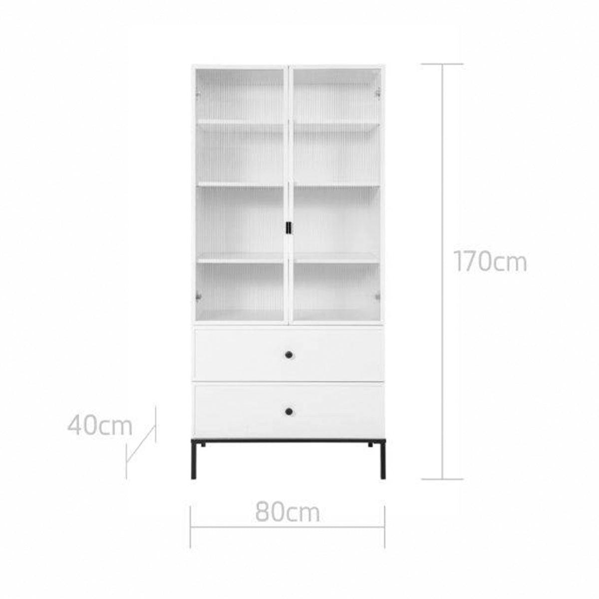 BÜCHERREGAL Lumi Weiß und Schwarz - Weiß, Holzwerkstoff (80/170/40cm) - Petits-meubles