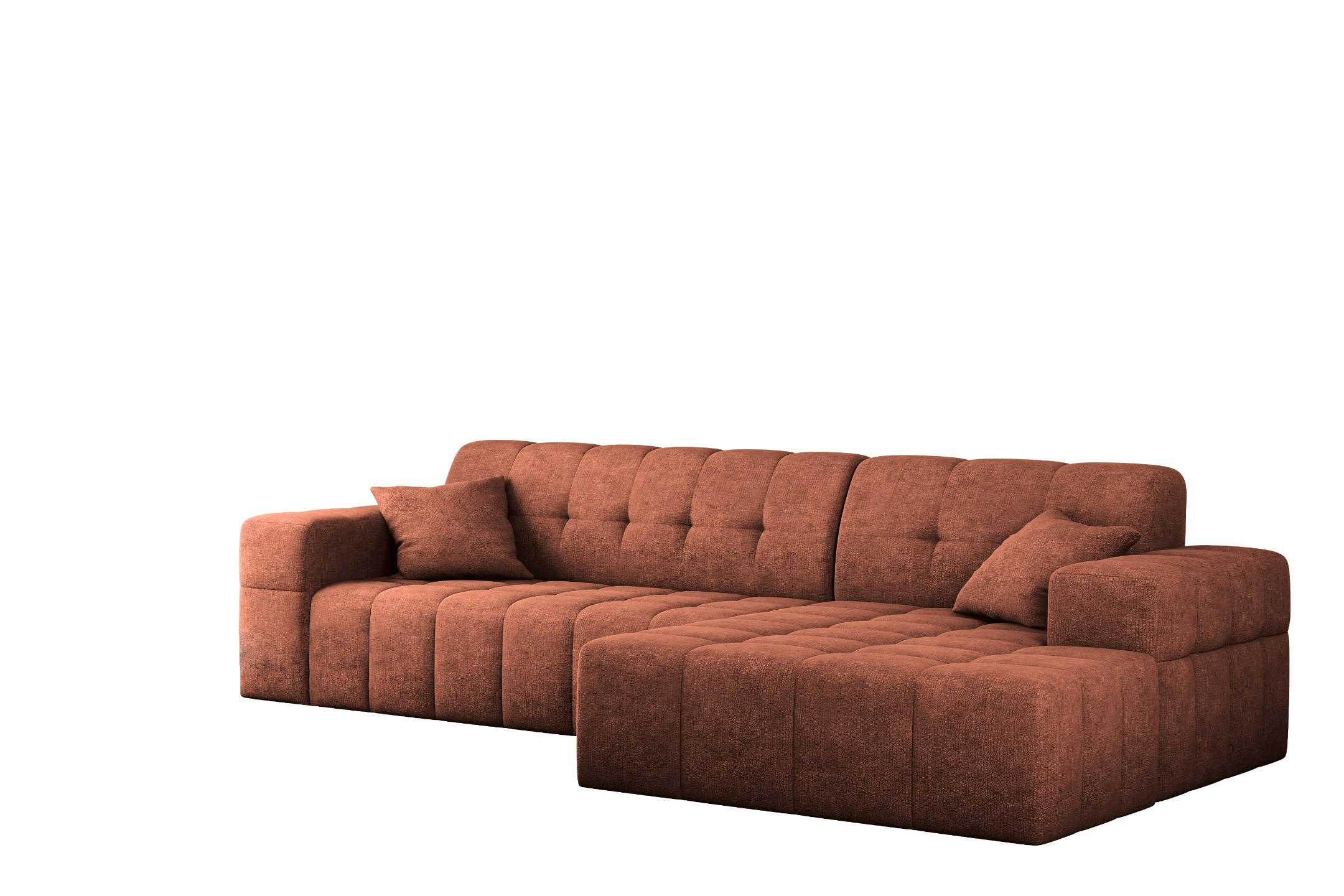 ECKSOFA NIMES Stoff Perfect Harmony Kupfer Rechts - Kupferfarben, Holz/Kunststoff (265/168cm) - Kaiser Möbel