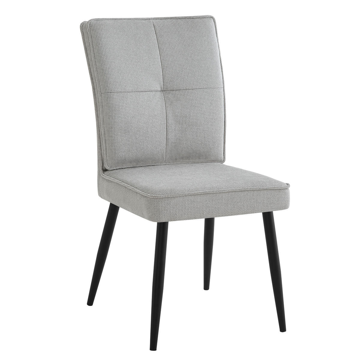 STUHL-SET DE-36847 2 Stück mit Hahnentritt-Bezug Hellgrau - Hellgrau, Metall (41/90.5/44cm) - ComfortXL