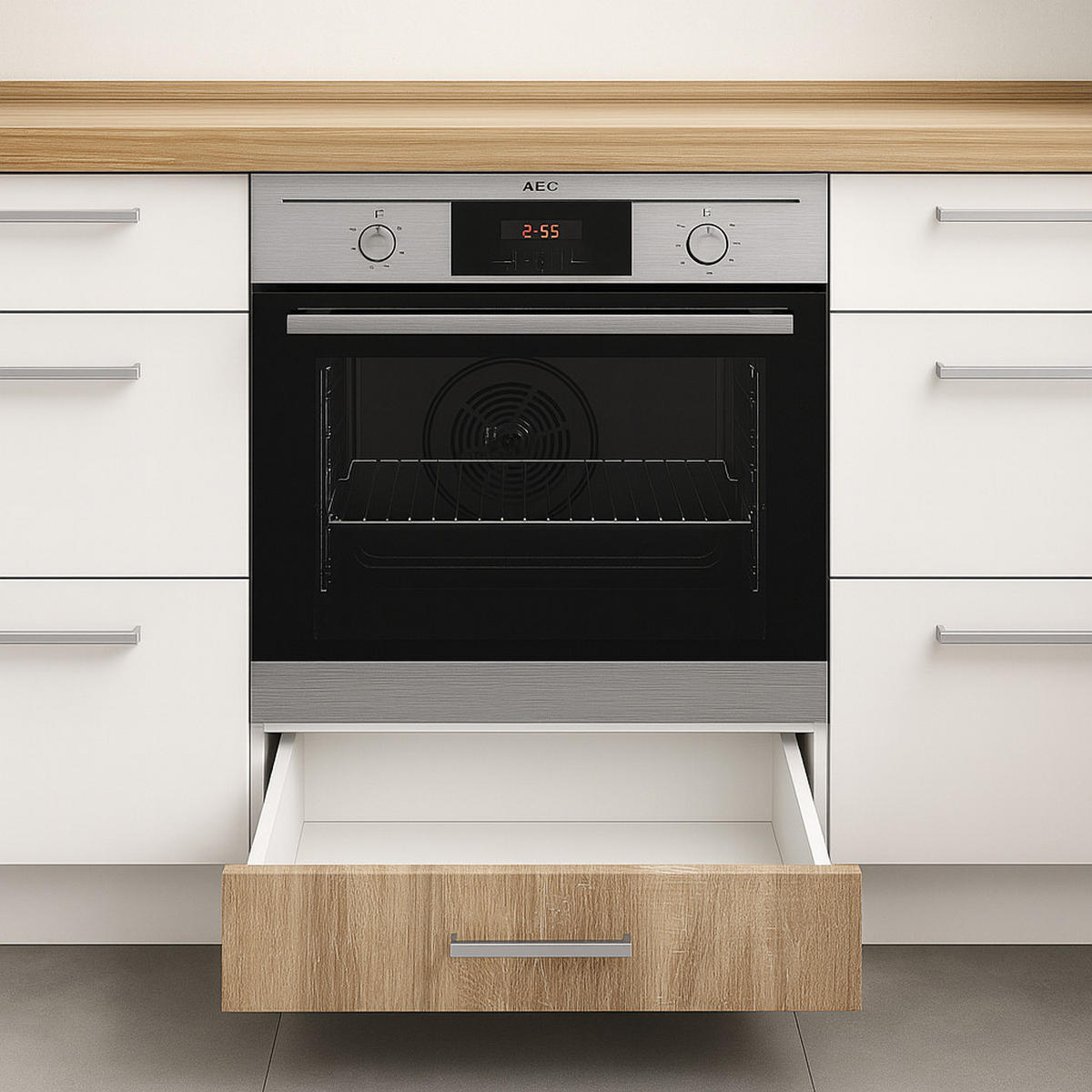 UNTERSCHRANK 60 cm – Backofenschrank für Einbauherd, Sonoma Eiche - Sonoma Eiche, Holzwerkstoff (60/83/55cm) - Kontor-Hermsen