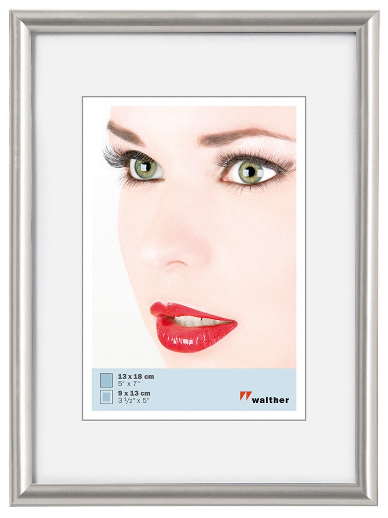 BILDERRAHMEN Galeria Kst.Rahmen 9x13 cm SILBER - Silberfarben, Kunststoff (10/14/2cm) - walther design