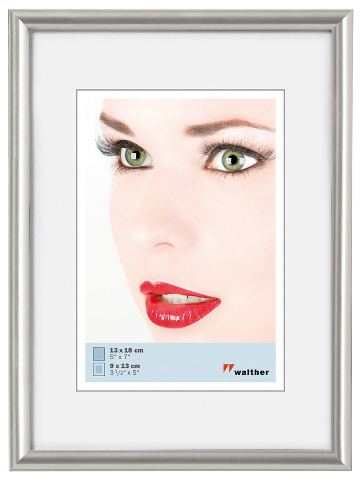 BILDERRAHMEN Galeria Kst.Rahmen 9x13 cm SILBER - Silberfarben, Kunststoff (10/14/2cm) - walther design