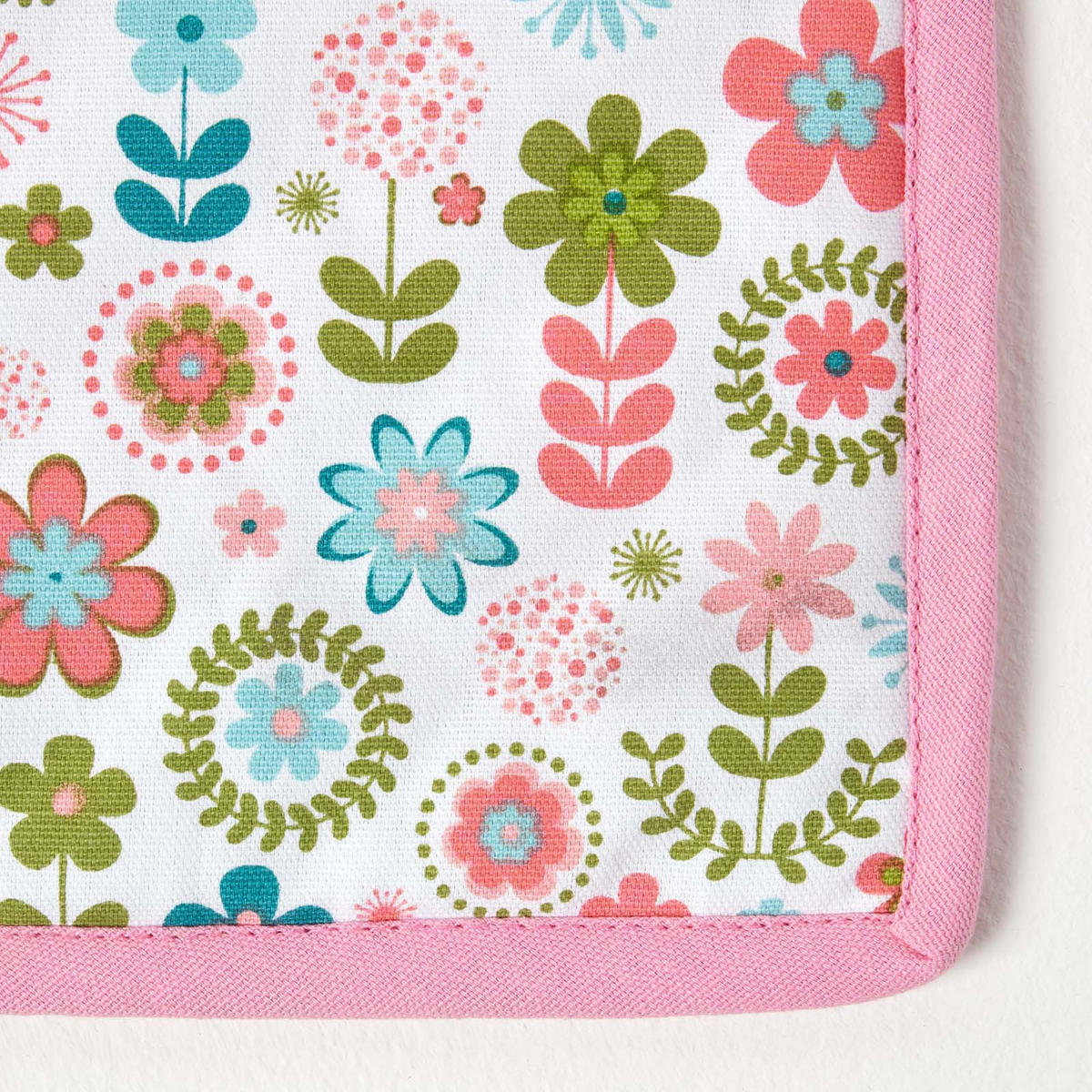 TOPFLAPPEN Retro-Blumen 20/20 cm, Baumwolle wattiert - Multicolor, Textil (20/20cm) - Homescapes