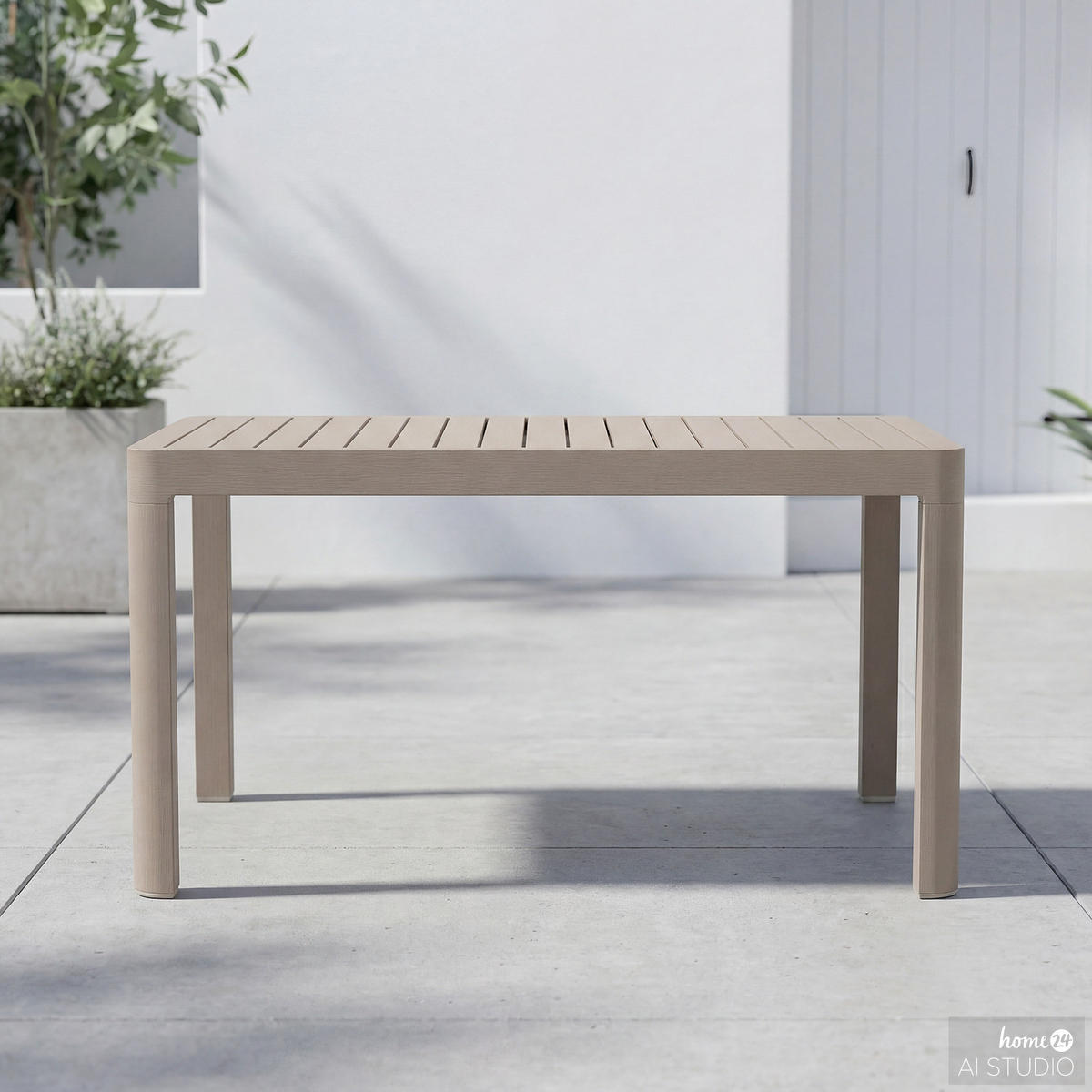 AUSZIEHBARER GARTENTISCH - Aluminium - Beige, Metall (70/117/75cm) - home24