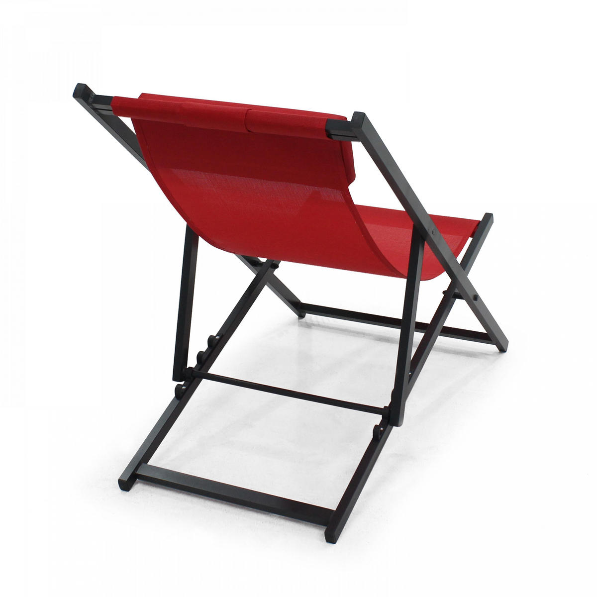 LIEGESTUHL 2-tlg., Rot - Rot, Metall (61/74/102cm) - Oviala