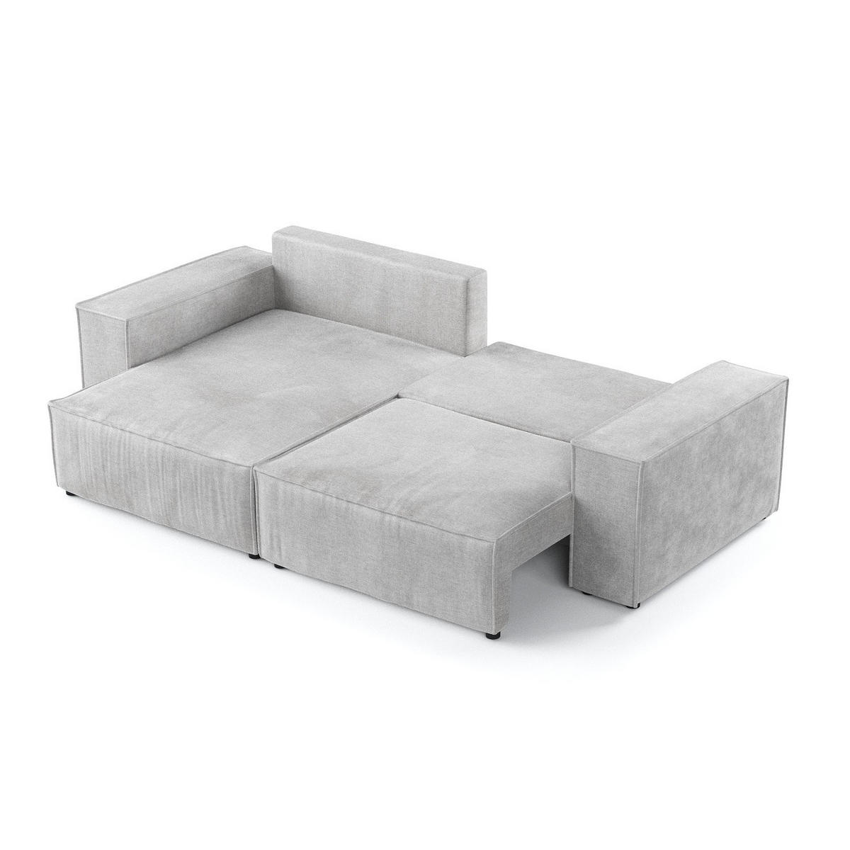 ROHOVÁ SEDAČKA CAVO, textil, Světle šedá - černá/světle šedá, dřevo/kompozitní dřevo (255/148cm) - AltaBeds