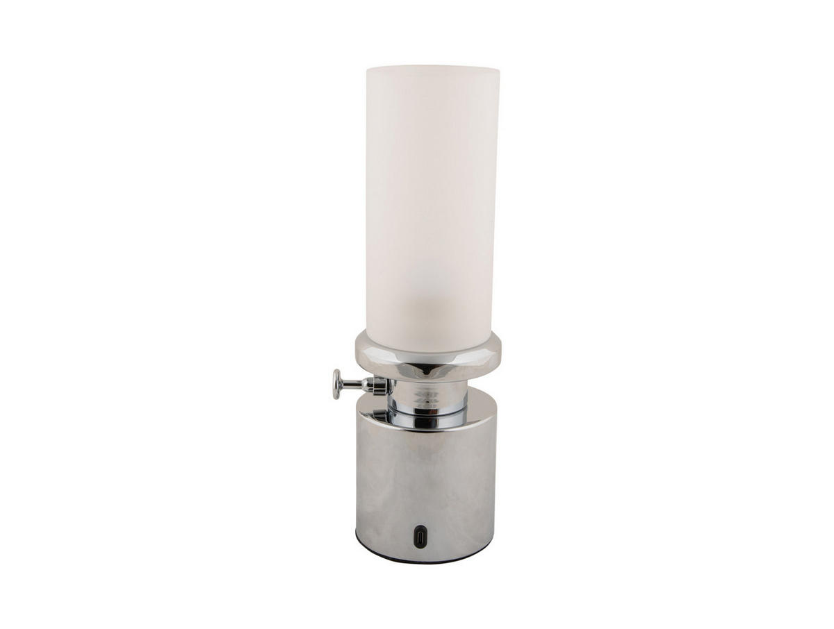 TISCHLAMPE Camp LED 7.8/7.8/29.5 cm - Silberfarben, Metall (7.8/7.8/29.5cm) - Leitmotiv