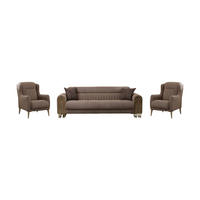 SITZGARNITUR Multan, Braun Stellvariante 2+1+1 - Beige, Holzwerkstoff/Metall (178/85/95cm)
