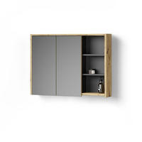 BADSPIEGELSCHRANK Vomano Eiche/Anthrazit 100 x 75 cm - Eichefarben/Anthrazit, Holzwerkstoff (100/75/18cm) - Livinity®