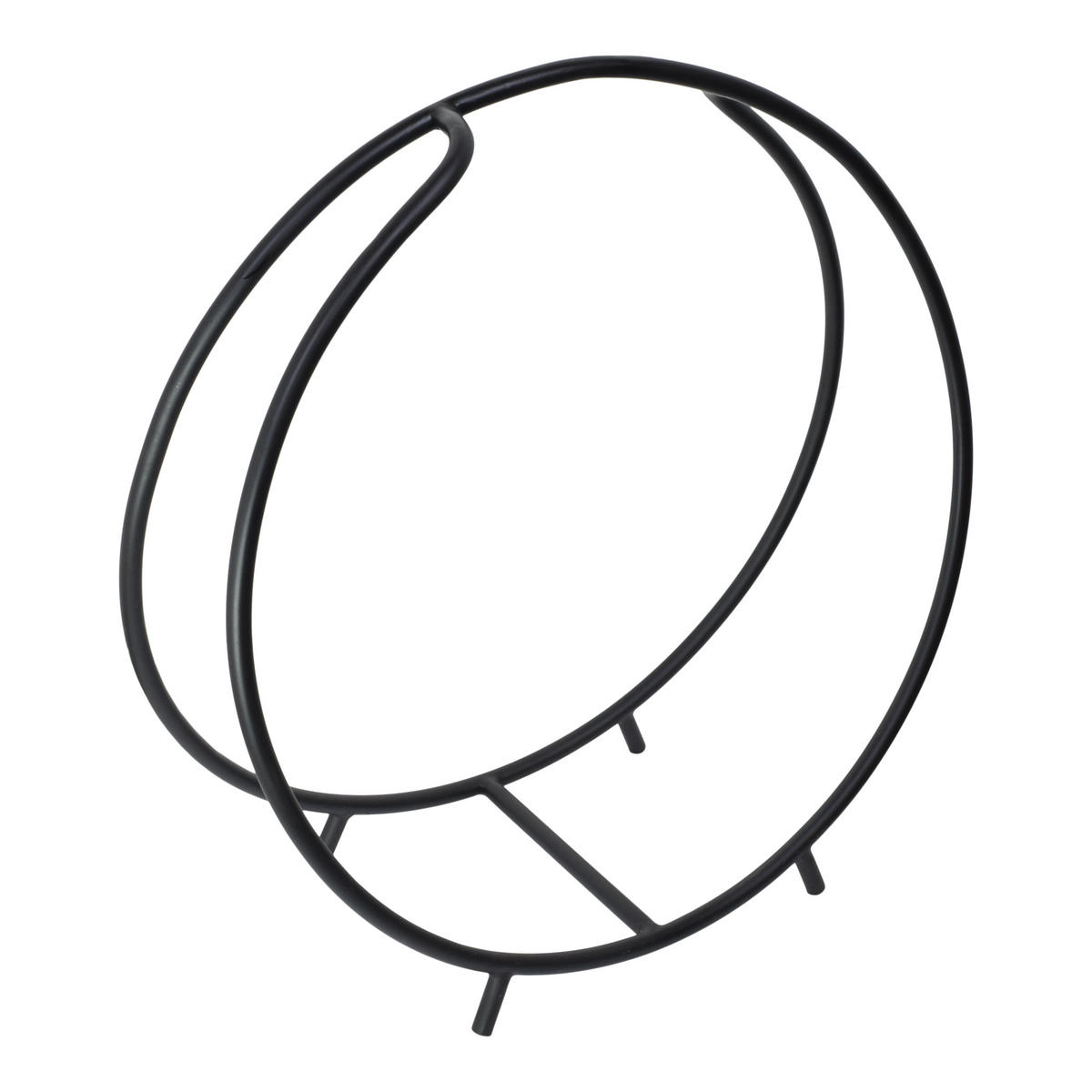 BRENNHOLZSTÄNDER Fira Schwarz - Schwarz, Metall (60/60/26cm) - LOFT42