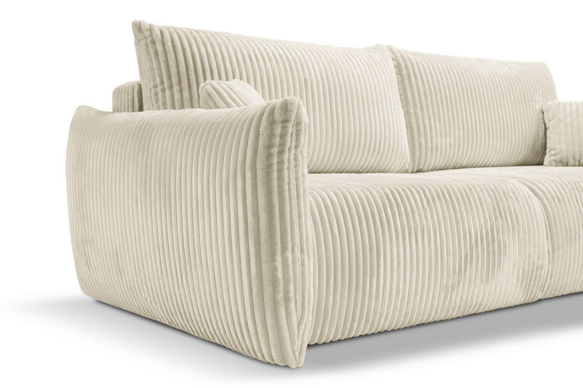SOFA Hallora - Ecru (Tilia 03) - Ecru, Holzwerkstoff (240/88/108cm) - Möblo