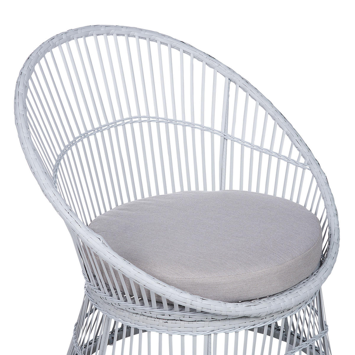 BALKONSET 2-Sitzer Rattan weiß Auflagen beige Mesyna - Beige/Weiß, Naturmaterialien/Textil - Beliani