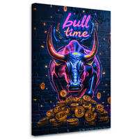 LEINWANDBILD AI Stier Bitcoin - Lila, Textil (40/60cm) - Feeby