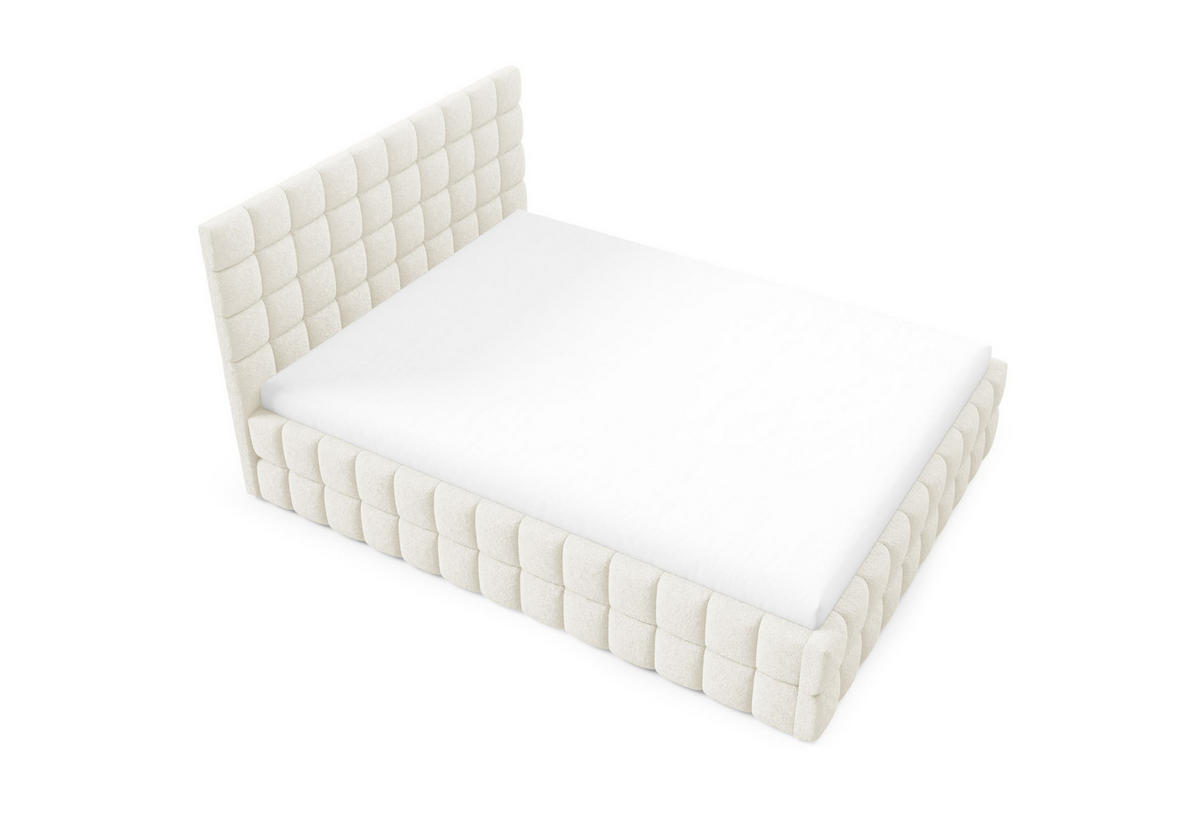POLSTERBETT mit Stauraum 140x200 cm in Creme - Creme, Metall (140/200cm) - Home Collective