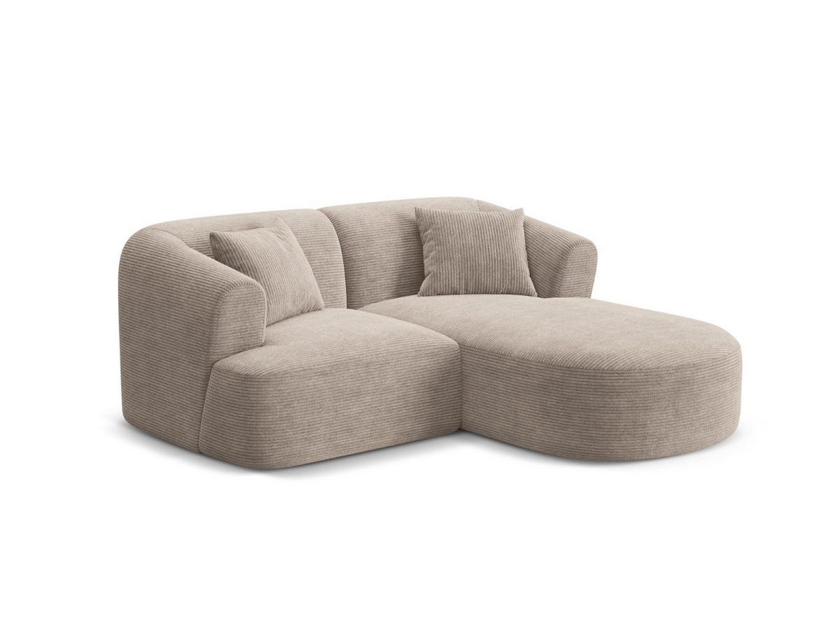 MODULARES-ECKSOFA rechts Campi aus Cord cappuccino 3 Sitzplätze - Cappuccino, Textil (156/180cm) - Cosmopolitan Design
