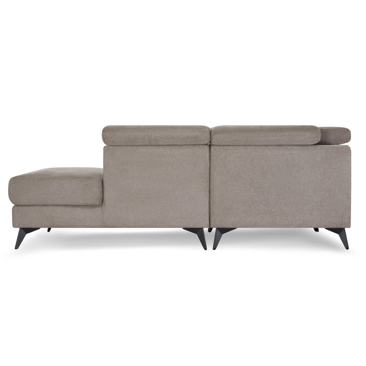 ECKSOFA Webstoff Beige - Beige/Schwarz, Textil/Metall (290/95cm) - Furnhouse