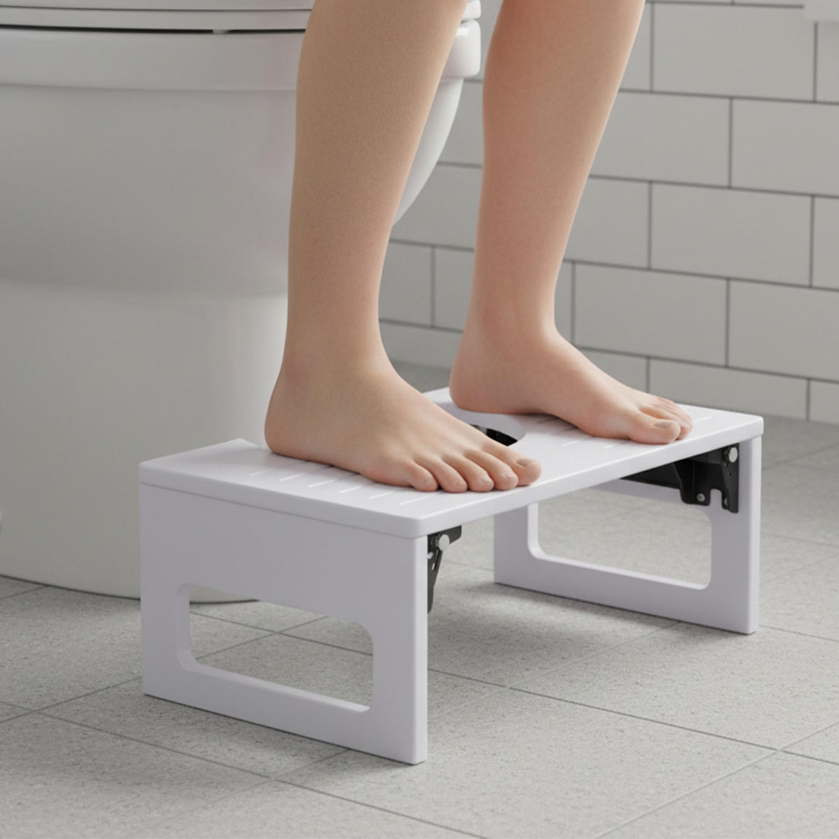 TOILETTENHOCKER - Weiß, Holz/Kunststoff (43/18/27.5cm) - Relaxdays