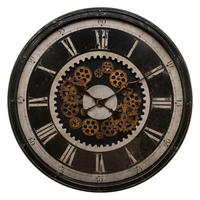 WANDUHR mit dekorativem Mechanismus Charley 76/76/8,5 cm - Schwarz, Kunststoff (76/8.5/76cm) - Atmosphera Createur d´interieur