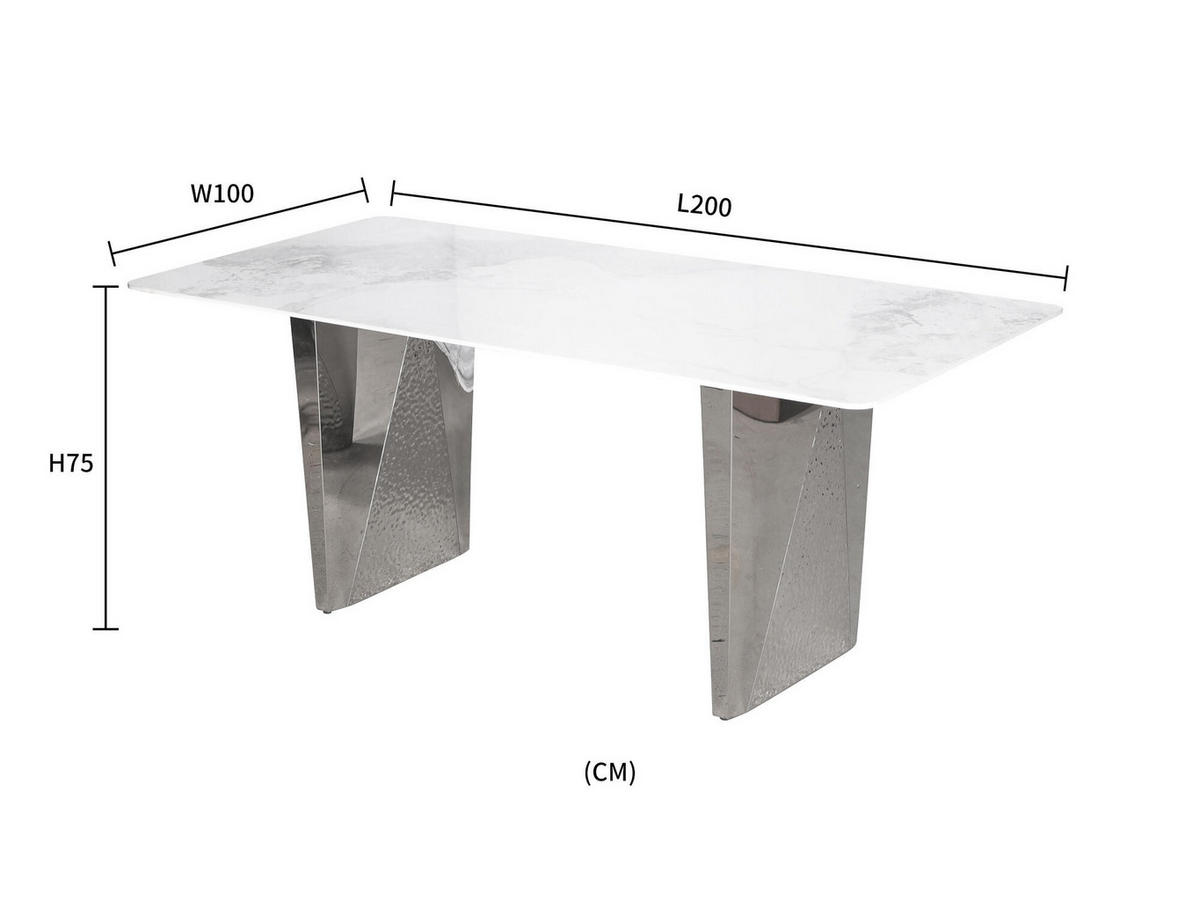 ESSTISCH MODIG Weiß 200x100x75 cm - Weiß, Metall (100/200/75cm) - FURNLUX