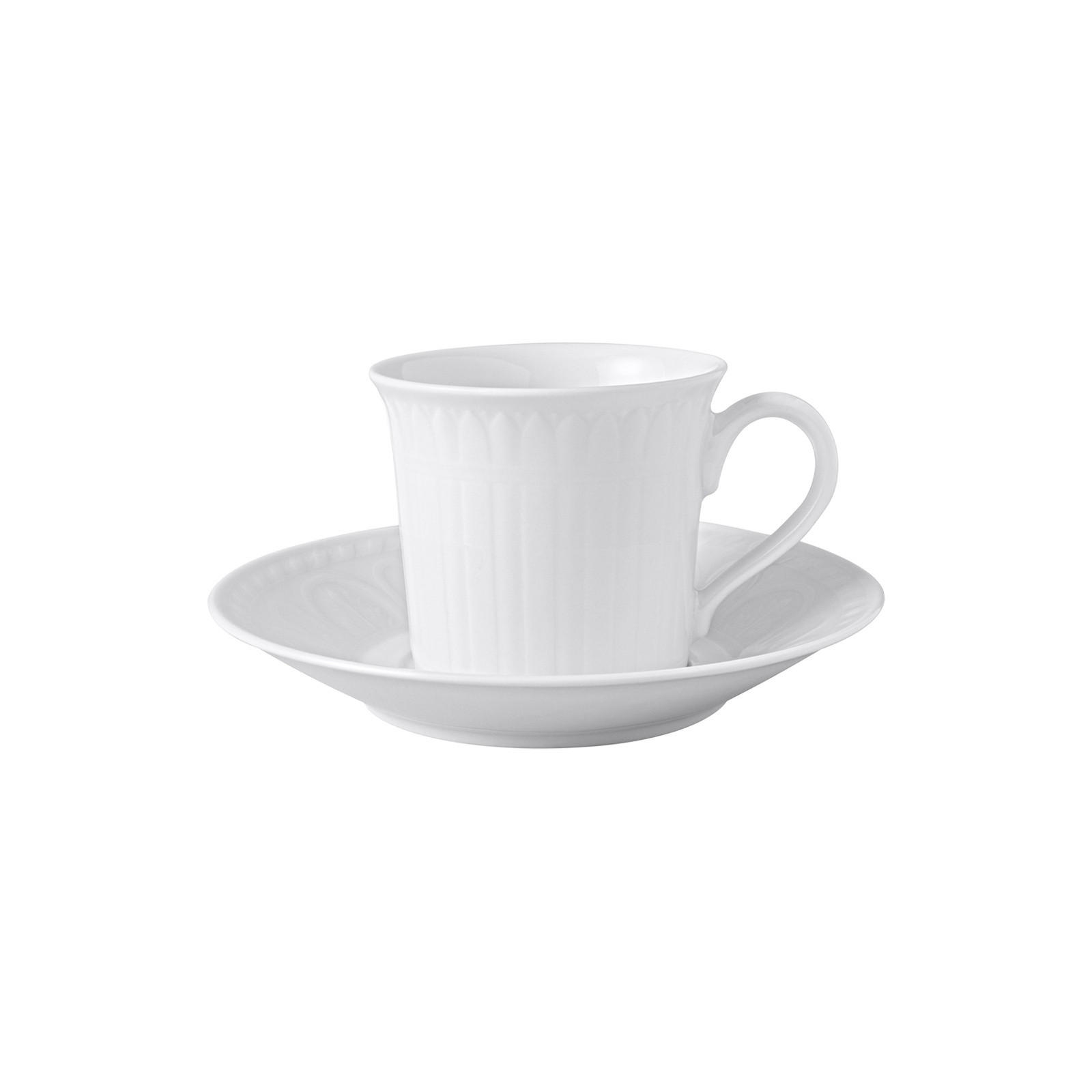 KAFFEETASSE MIT UNTERTASSE Cellini weiß 200 ml 2er Set - Weiß, Keramik (1/1/1cm) - Villeroy & Boch