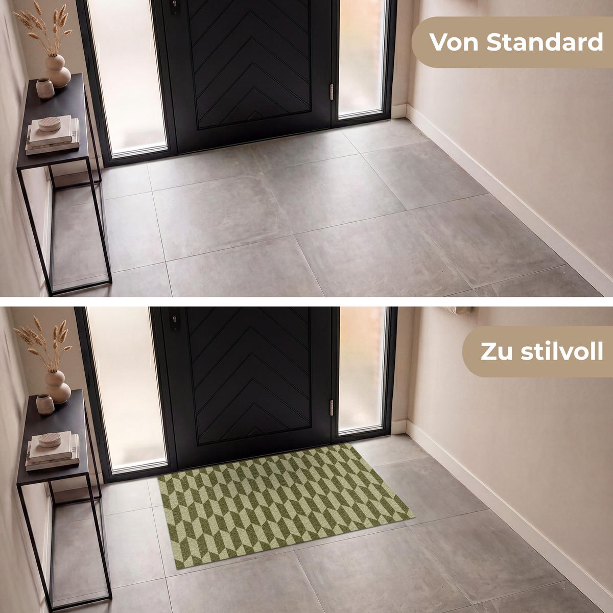 ROHOŽKA Vzor - abstraktní - zelená - letadla 120x80 cm - olivově zelená, textil/umělá hmota (120/0.4cm) - MuchoWow