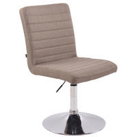 ESSZIMMERSTUHL Evon, Stoff taupe - Taupe/Edelstahlfarben, Textil/Metall (44/97/60cm) - TPFLiving