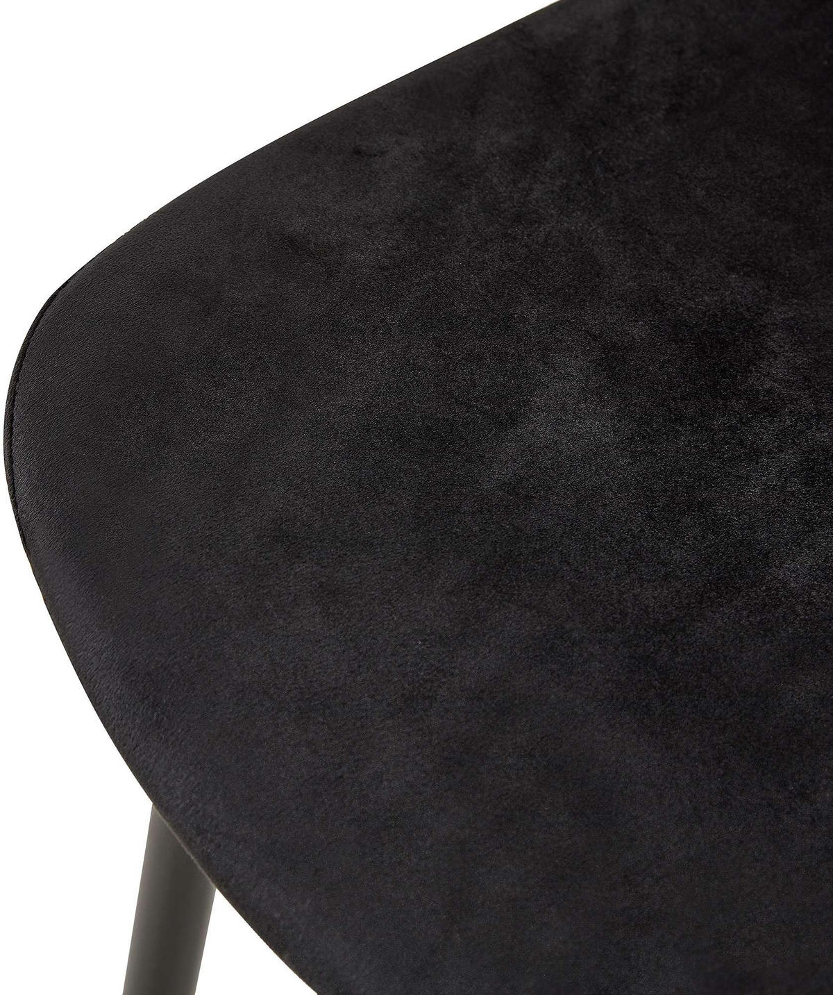 STUHL 4er Set Samt Schwarz - Schwarz, Textil/Metall (44/88/54cm) - CLP