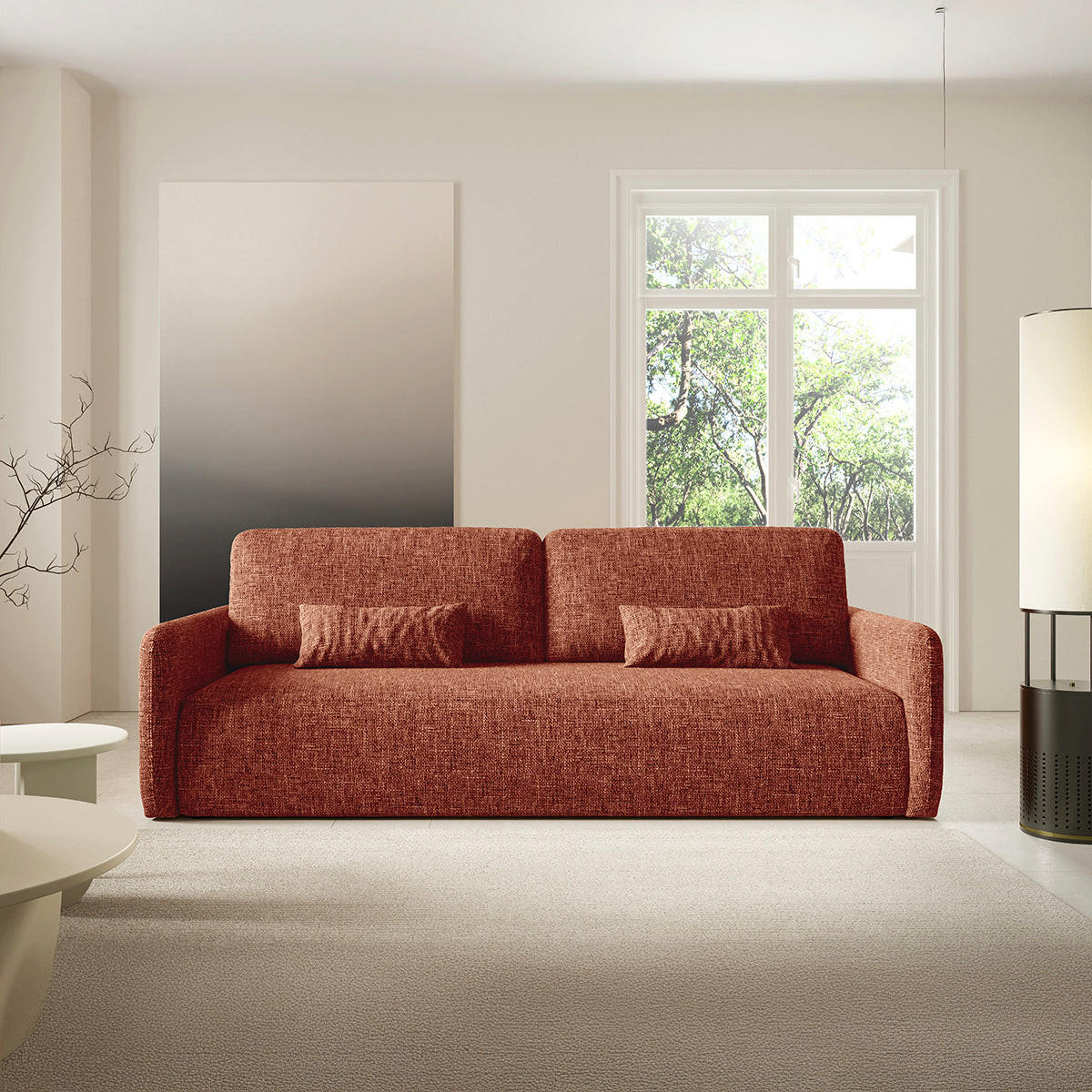 SOFA Lazare 3 Sitzplätze Terracotta - Orange, Holz (217/86/102cm) - Petits-meubles