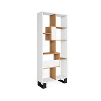 REGAL Bibliothek, Weiß und Eiche, 67/31/174cm - Eichefarben/Weiß, Holzwerkstoff (67/174/31cm) - Skraut Home