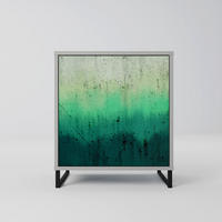 SIDEBOARD NORTHERN LIGHTS, Grau, 57,5x42x67,5 cm, Schwarze Metall-Rahmenfüße - Multicolor/Schwarz, Holzwerkstoff/Metall (57.5/67.5/42cm) - SpaceRebels