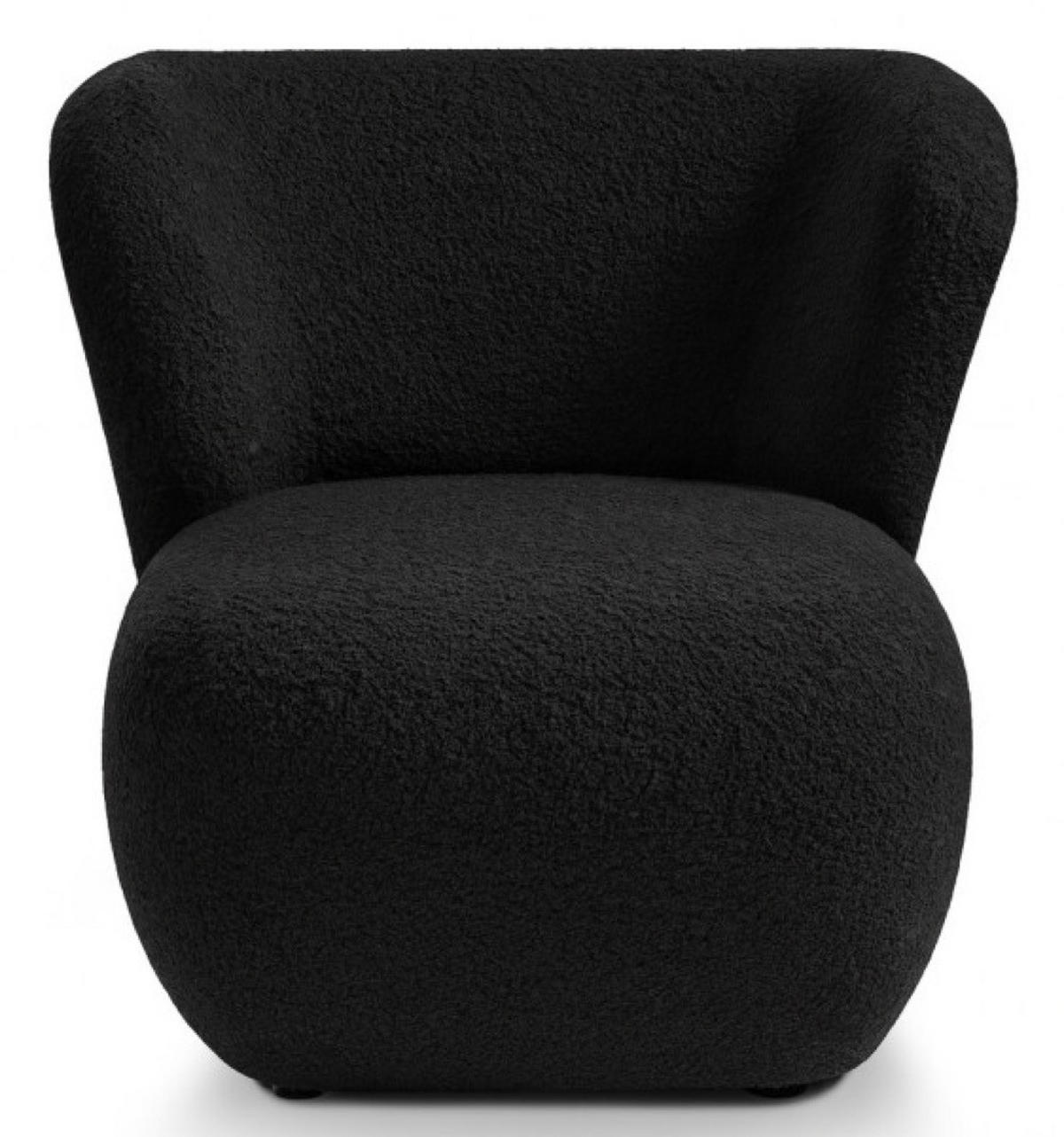 SESSEL Schwarz EVA Breites Rückenlehne Bouclé Stoff - Schwarz, Textil (82/74/74cm) - Sepro Meble