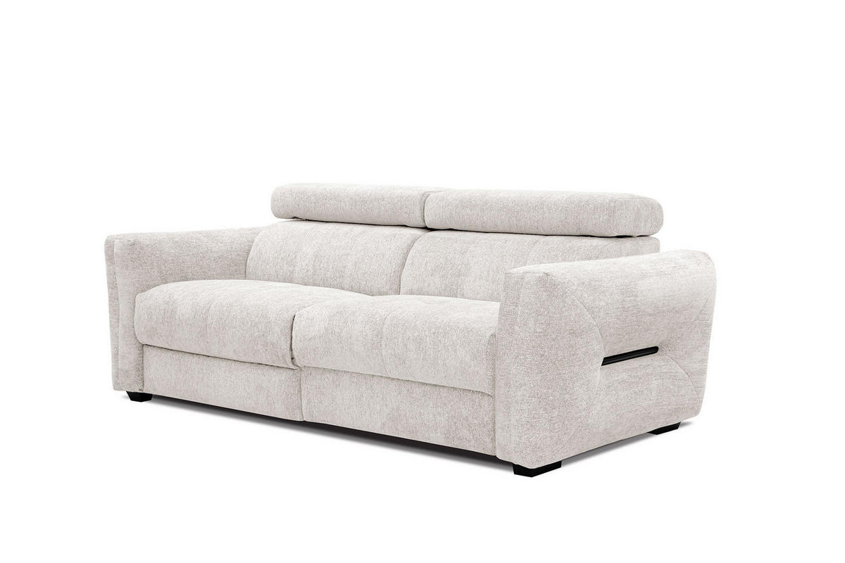 SOFA CALVERA 3-Sitzer mit 2 Relaxfunktionen, weiß - Weiß, Holzwerkstoff/Textil (204/79/106cm) - Courtois Laville