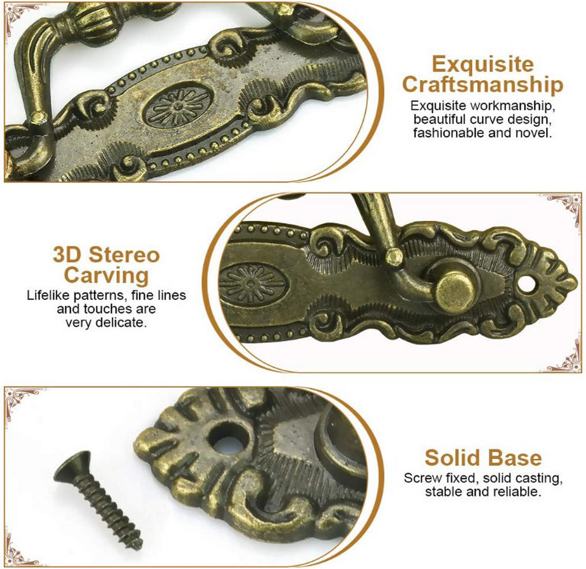 MÖBELGRIFF Bronze 4er-Set Zinklegierung - Goldfarben, Metall (3.6/2/10.5cm)
