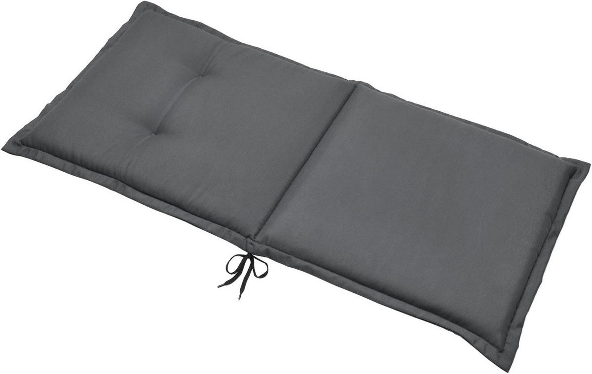 NIEDERLEHNERAUFLAGE Loft NL 100x50x6cm Graphitgrau (2tlg) - Dunkelgrau, Textil (50/6/100cm) - Beautissu 