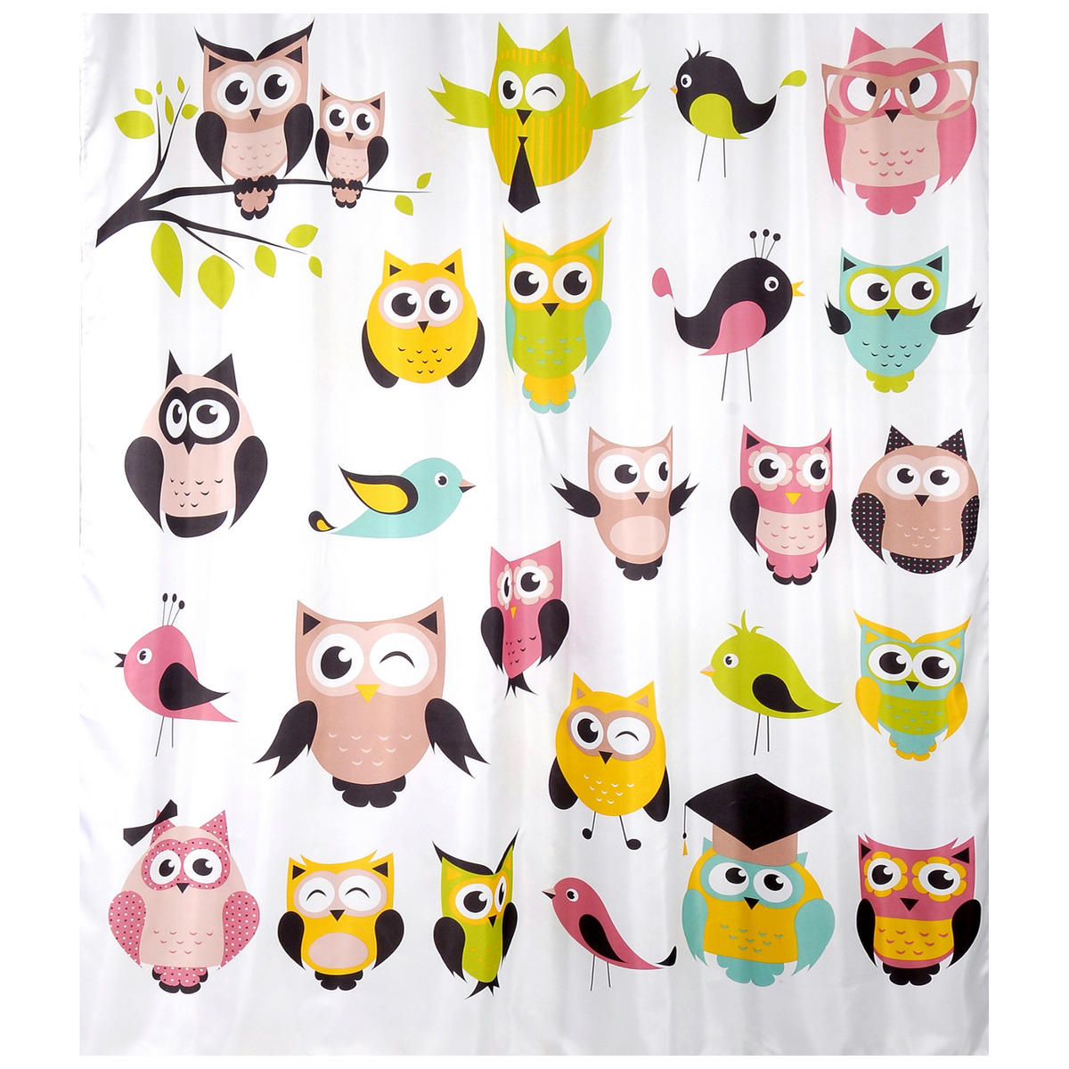 DUSCHVORHANG Owl 180 x 200 cm - Weiß, Textil (180/200cm) - Sanilo