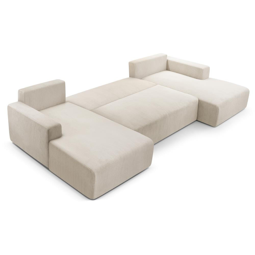 WOHNLANDSCHAFT Corso U 365 cm cappuccino - Schwarz/Cappuccino, Textil (364/84/187cm) - Beautysofa