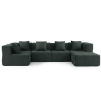 WOHNLANDSCHAFT Bouclé-Stoff Waldgrün - Waldgrün, Textil (340/73/190cm) - MILYsofa