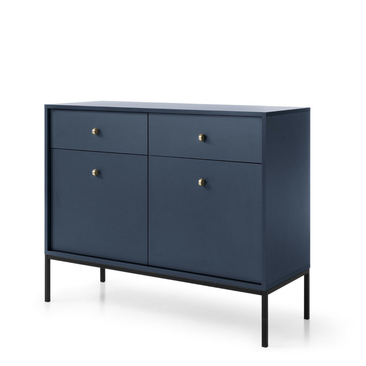 SIDEBOARD MONCTON KOM2-2D2S Metalgriffe, Dunkelblau - Dunkelblau, Holzwerkstoff/Kunststoff (104/83/39cm) - Komodee